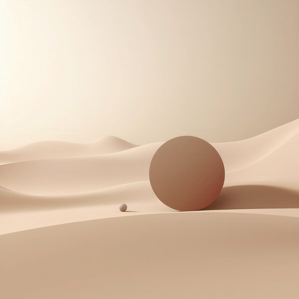 Ball and a ball in a desert