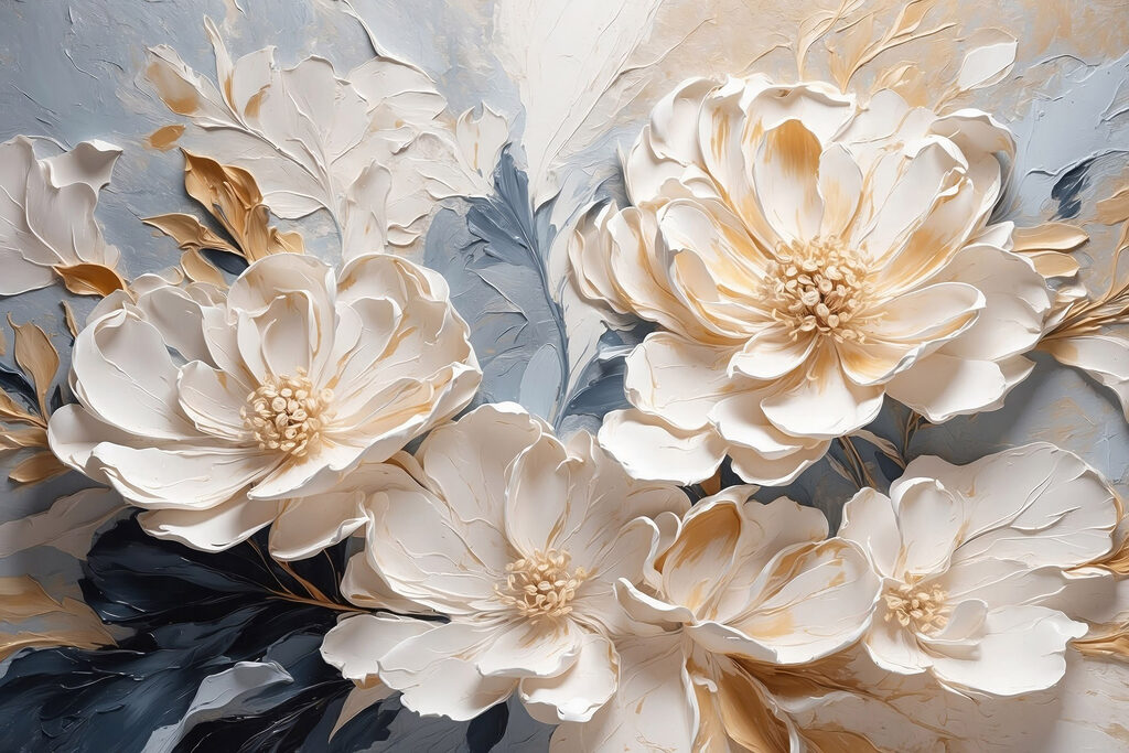 Delicate flowers in soft hues