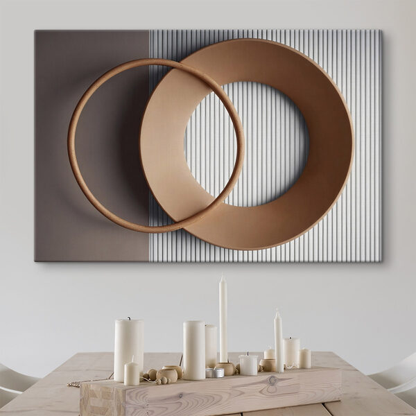 Two circular objects on a wall