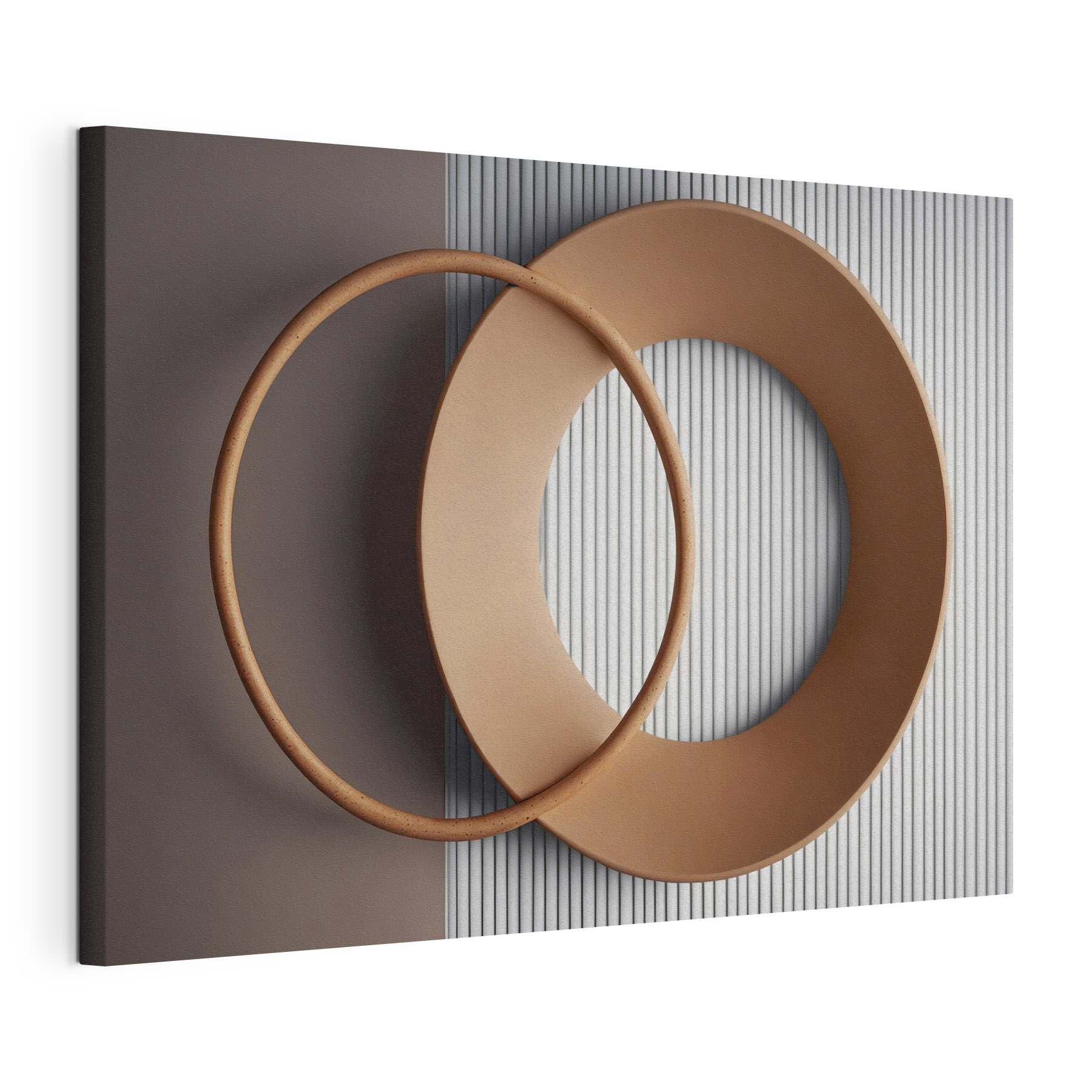Two circular objects on a wall