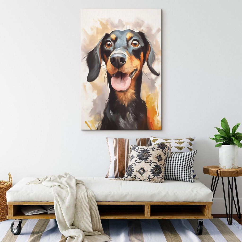 Dog with its tongue out