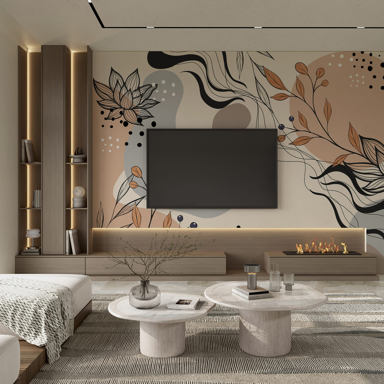 Dessin de fleurs et de feuilles