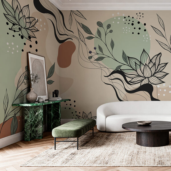 Dessin de fleurs et de feuilles