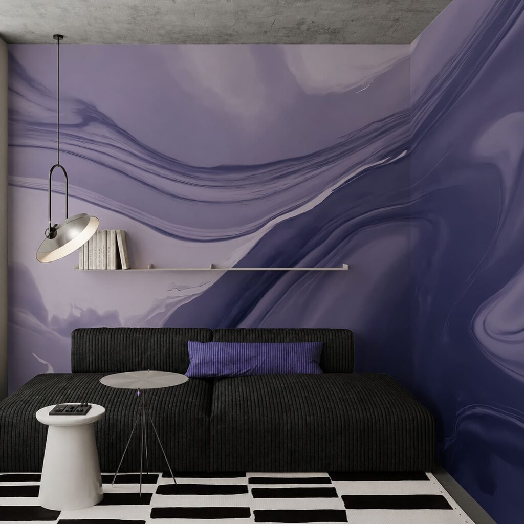 - Des nuances tourbillonnantes de teintes violettes douces