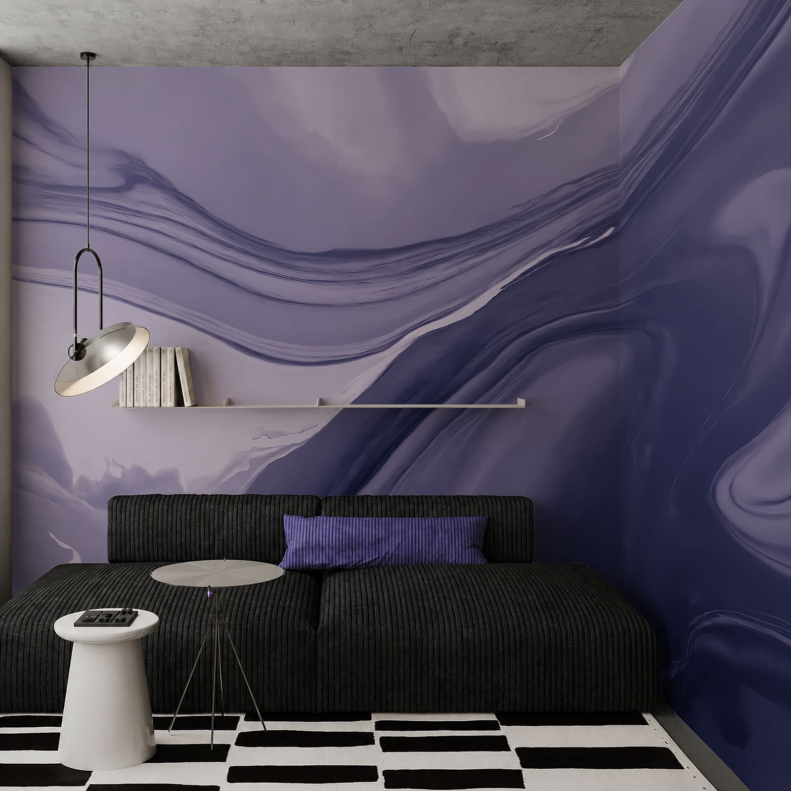 - Des nuances tourbillonnantes de teintes violettes douces