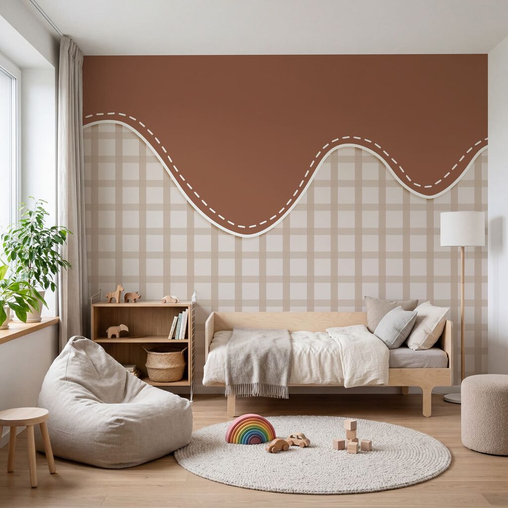 Ligne marron et blanche