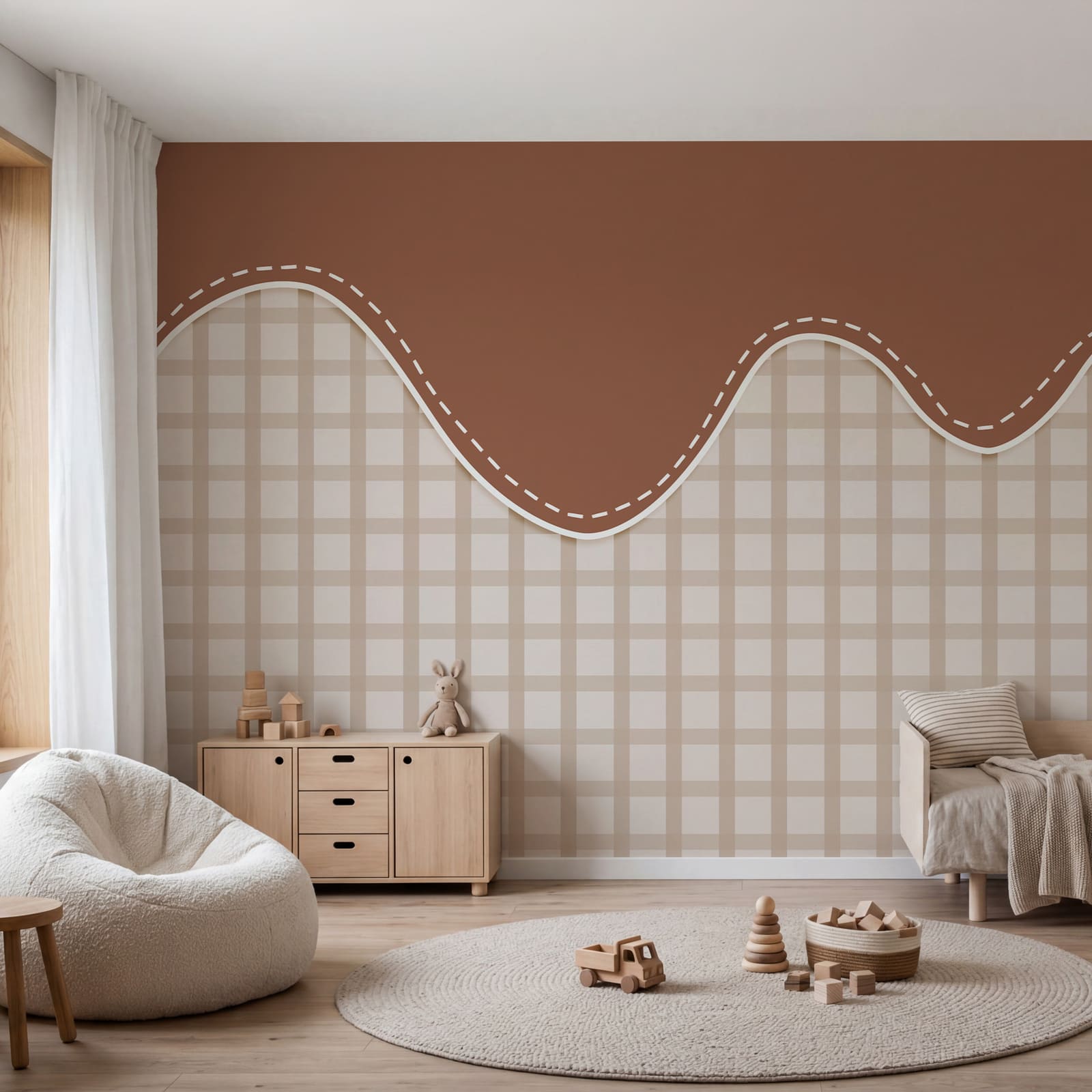 Ligne marron et blanche