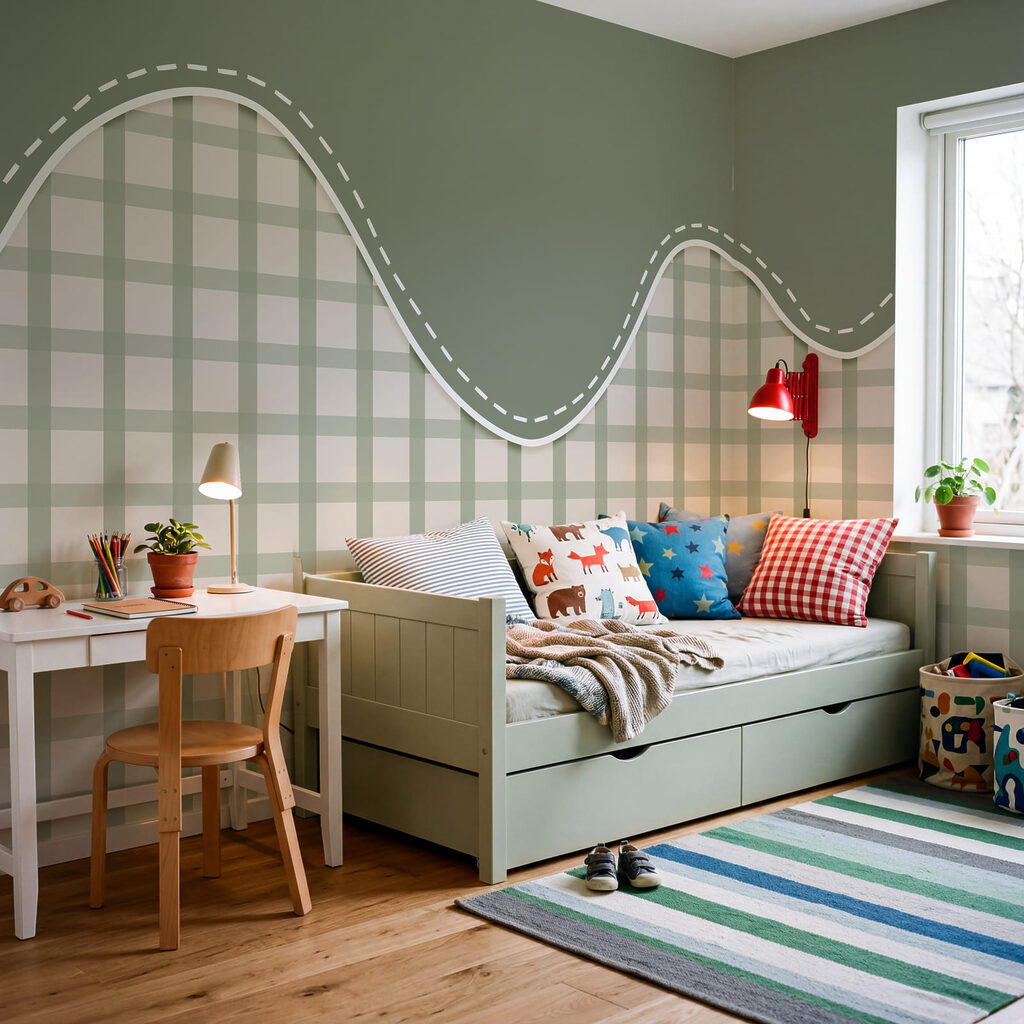 Motif vert et blanc