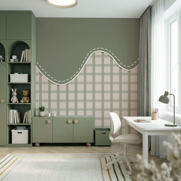 Motif vert et blanc