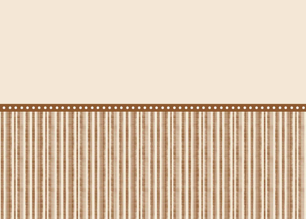 Strip of brown and white striped fabric