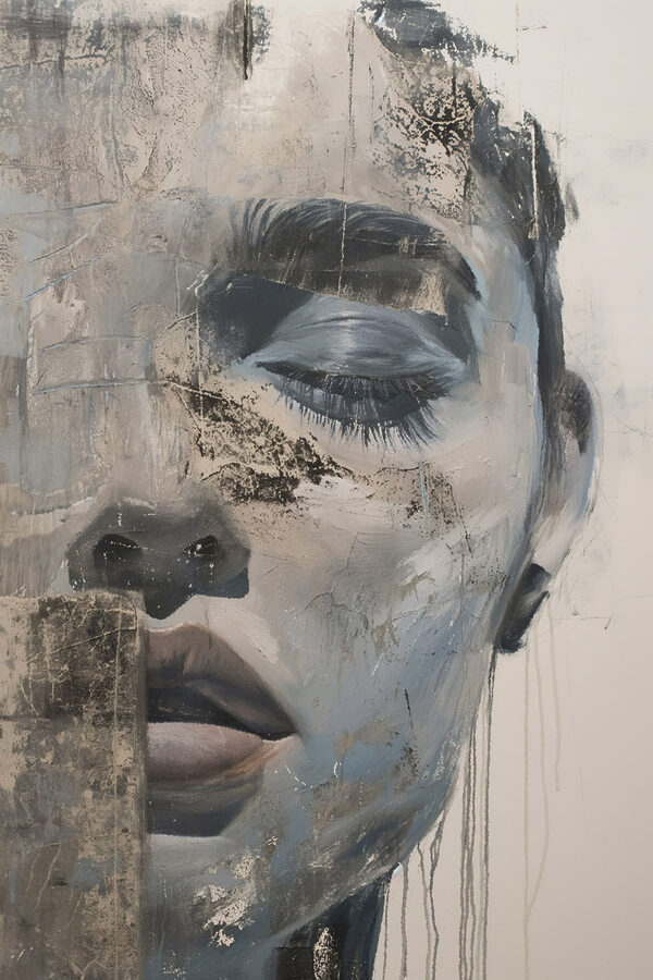 Painting of a man's face Painting of a man's face