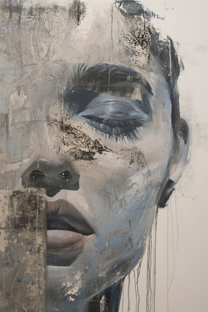 Painting of a man's face Painting of a man's face