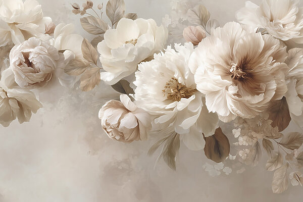 Delicate blooms in soft, muted tones