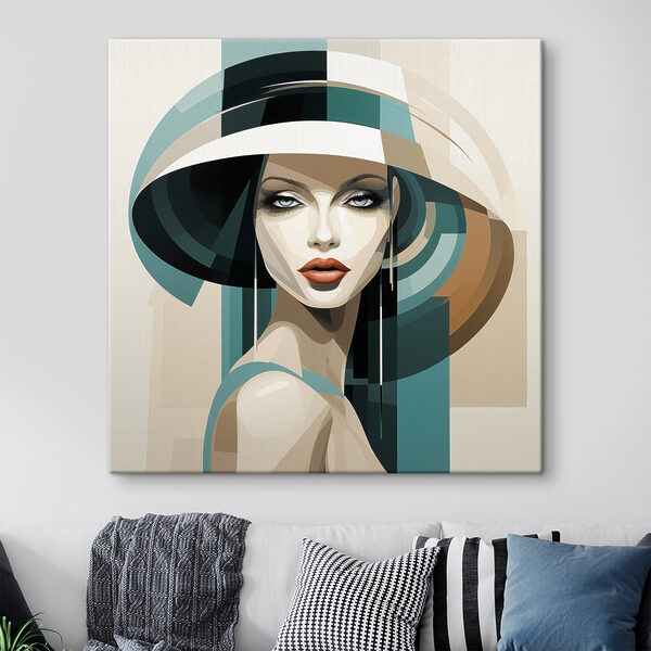 Tableaux Tableaux Femme portant un chapeau (UGS : s44972)