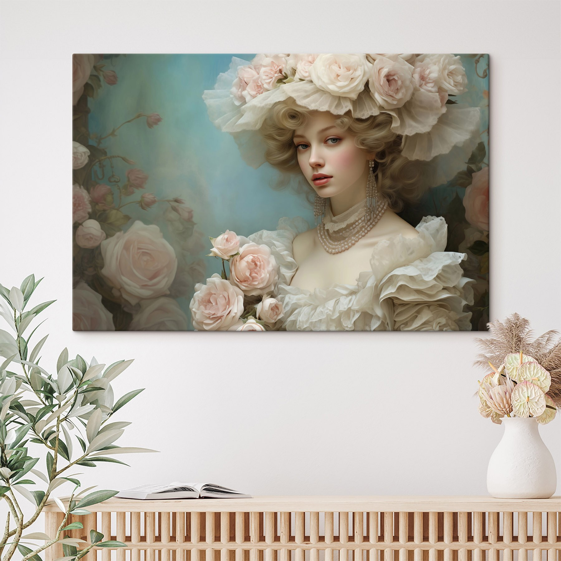 Woman in a dress with flowers