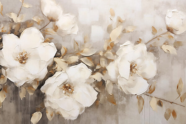 Painting of white flowers