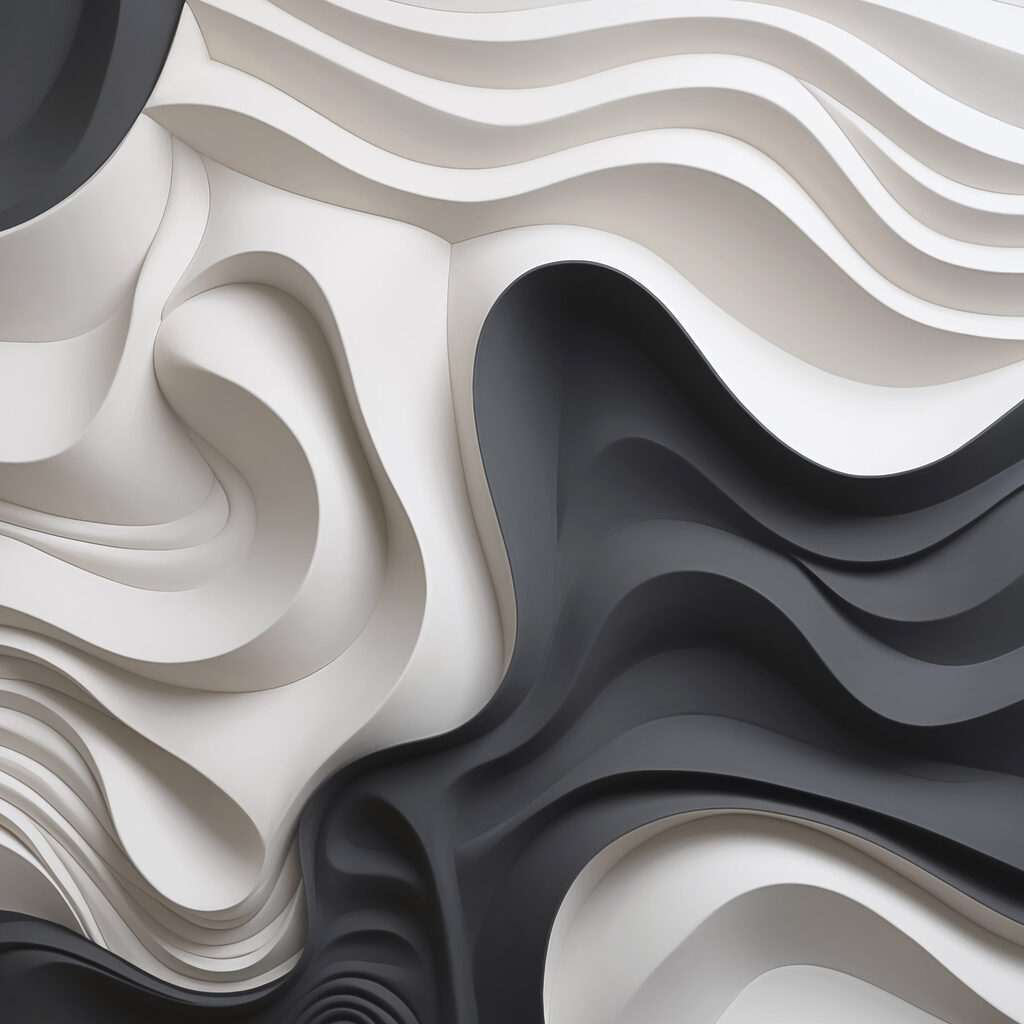 Black and white wavy shapes Black and white wavy shapes