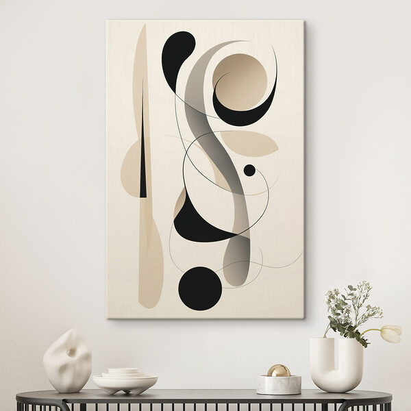 Tableaux Tourbillons et cercles noirs et blancs