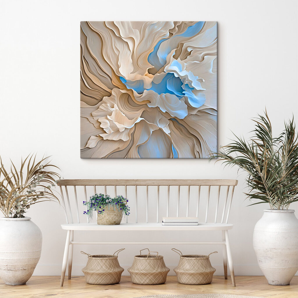 White and blue swirls