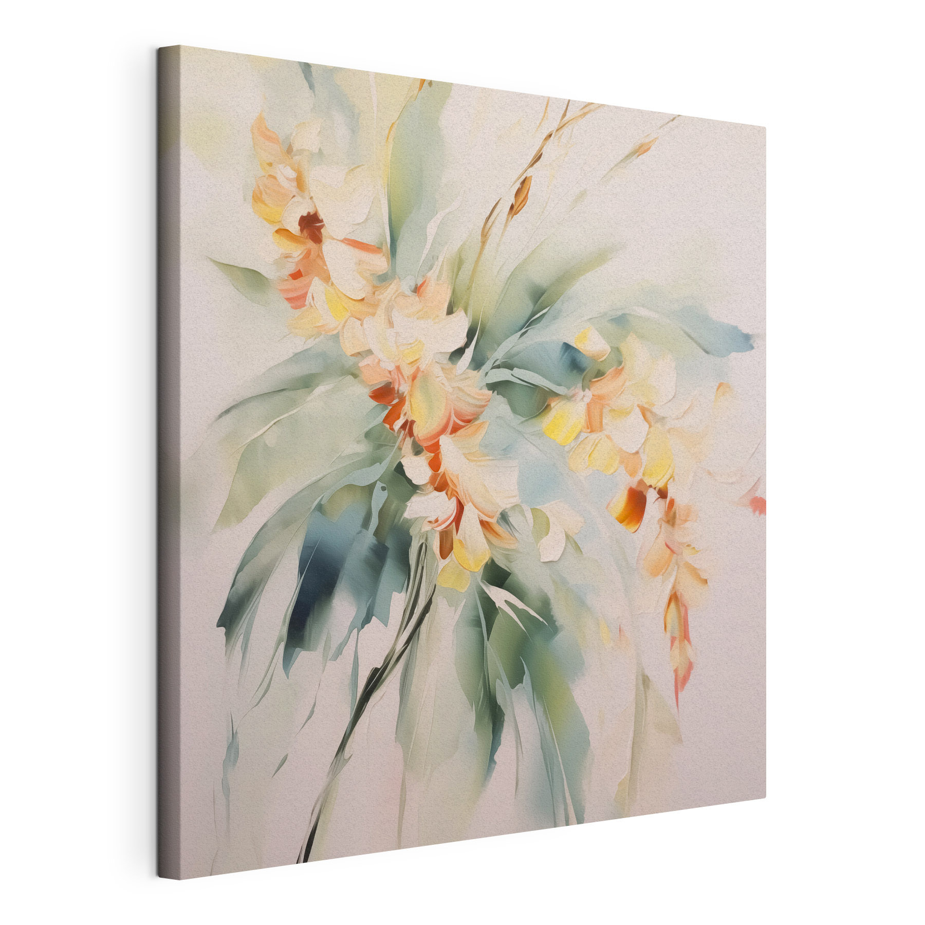 Painting of flowers on a white surface Painting of flowers on a white surface