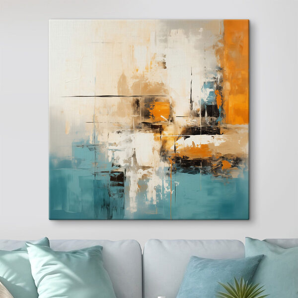 Tableaux Tableau aux couleurs bleues et orange