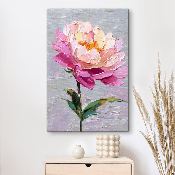 Painting of a pink flower