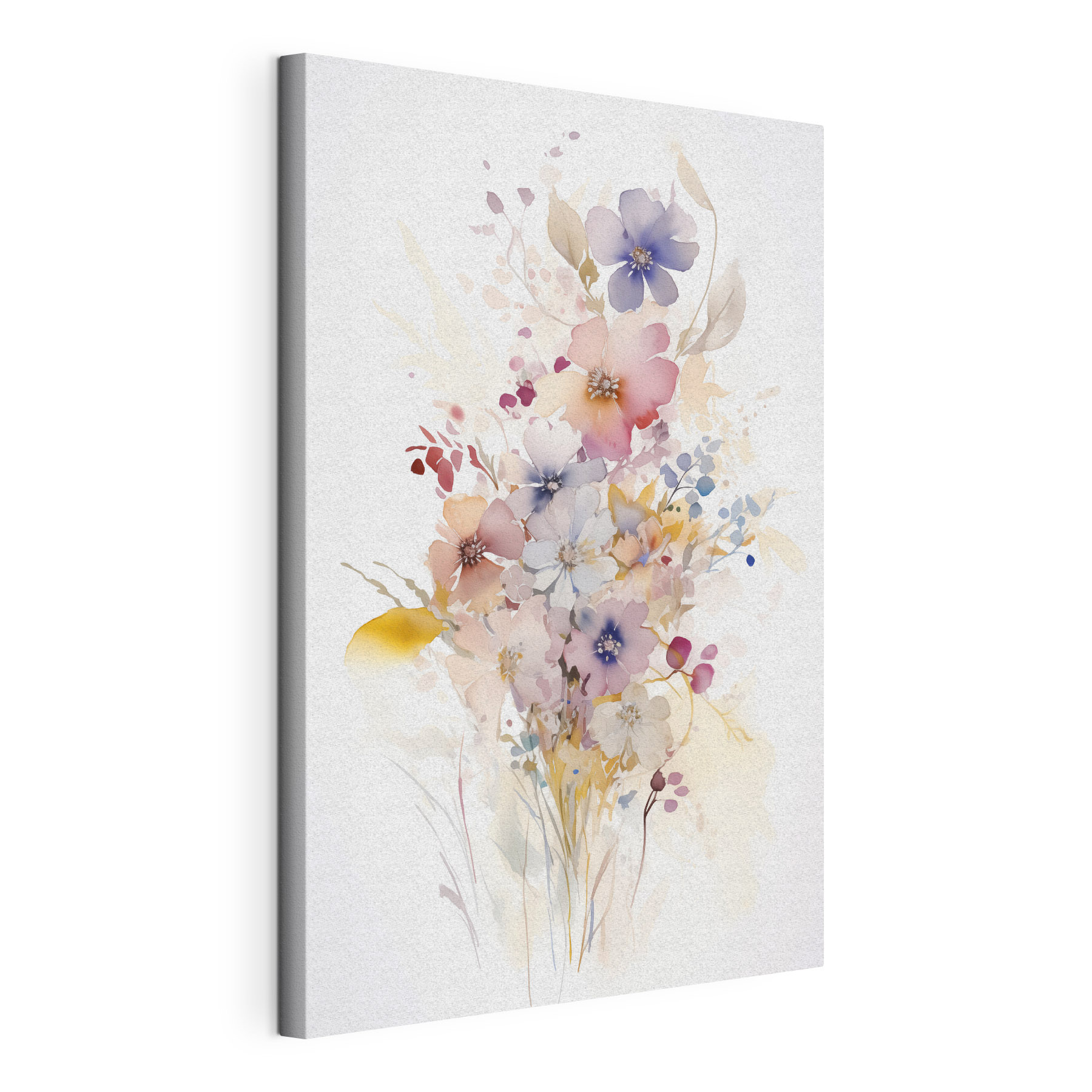 Painting of flowers on a white background Painting of flowers on a white background