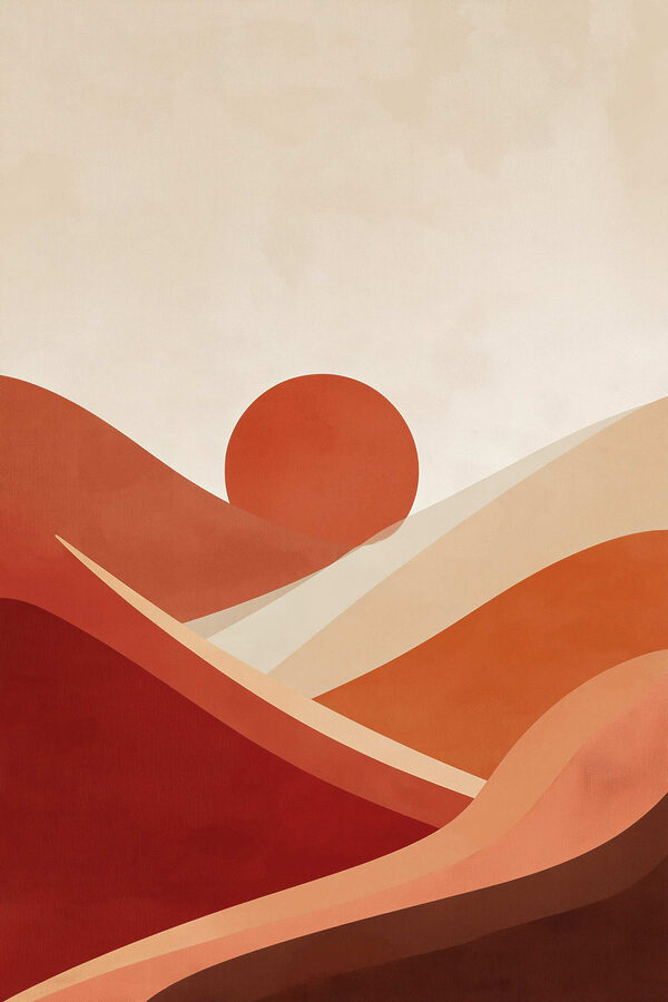 Red and white landscape