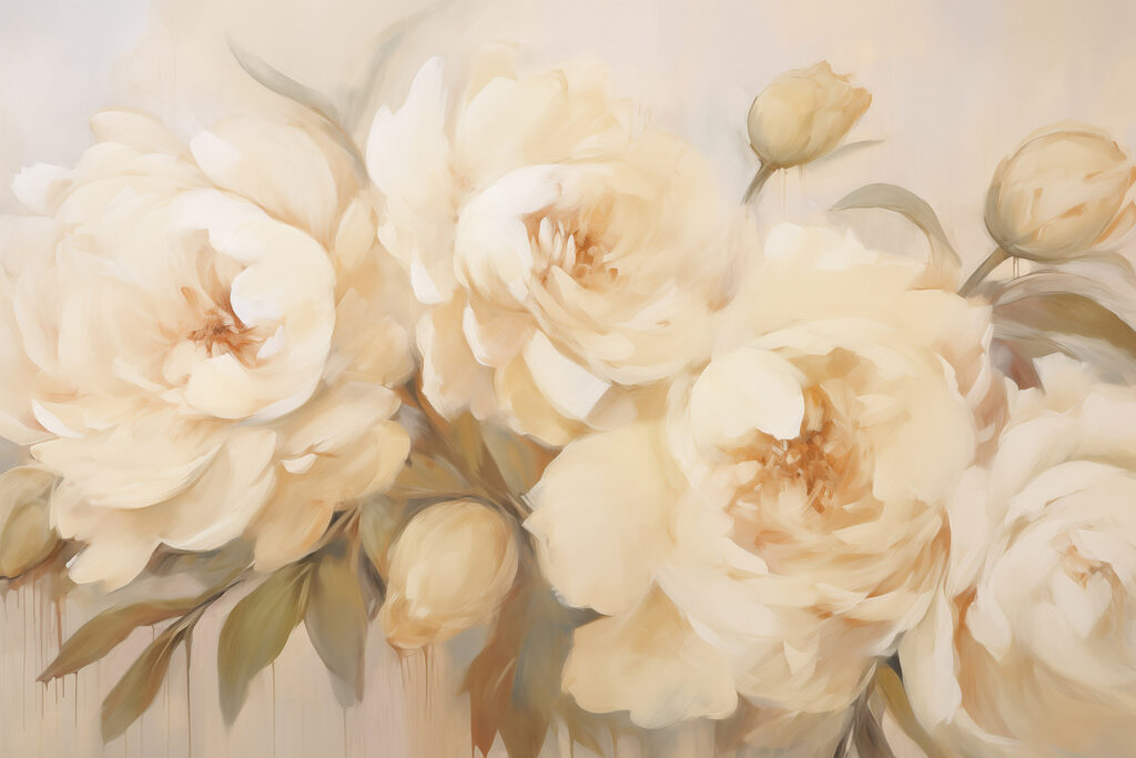 Painting of flowers on a white background Painting of flowers on a white background