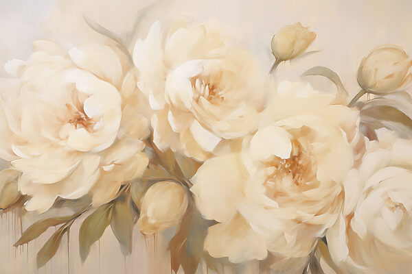 Painting of flowers on a white background Painting of flowers on a white background