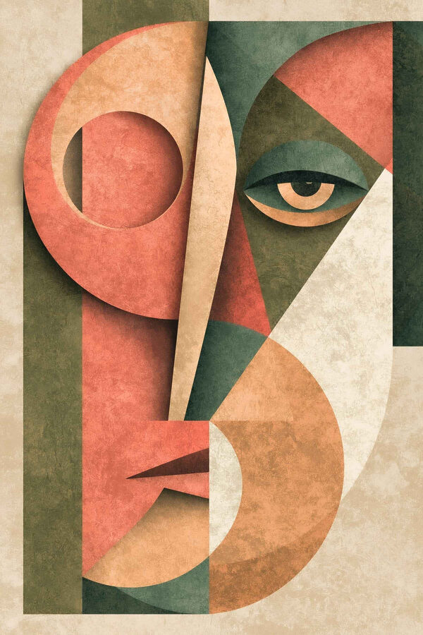 Colorful art piece of face Colorful art piece of face