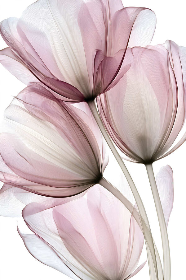 Translucent petals in soft pastels