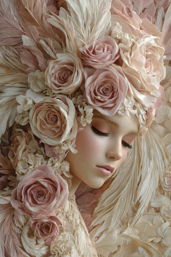 Mannequin with flowers in her hair