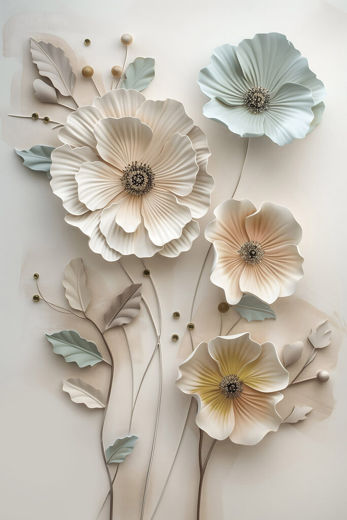 Wall decoration with flowers