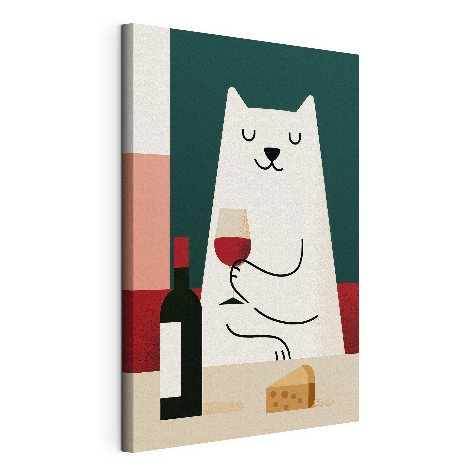 Chat tenant un verre de vin Chat tenant un verre de vin