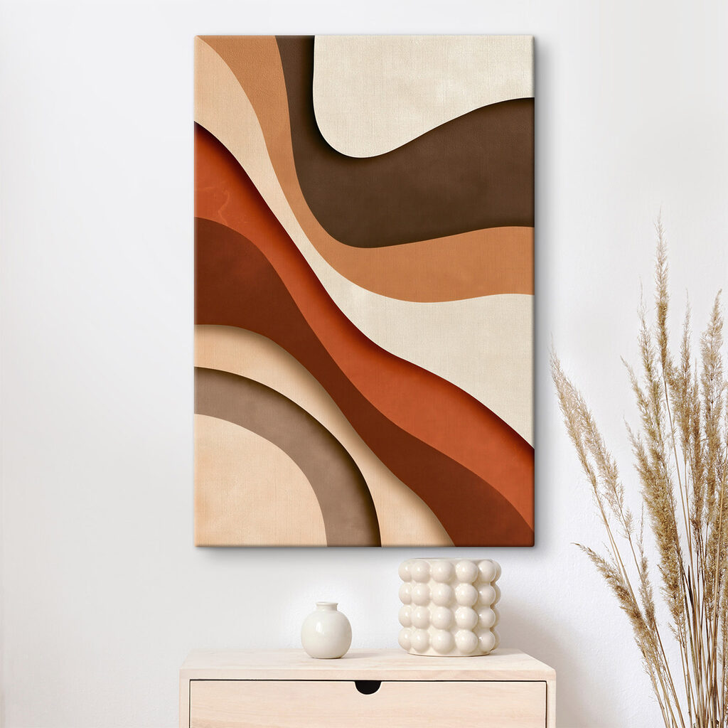 Brown and white wavy lines