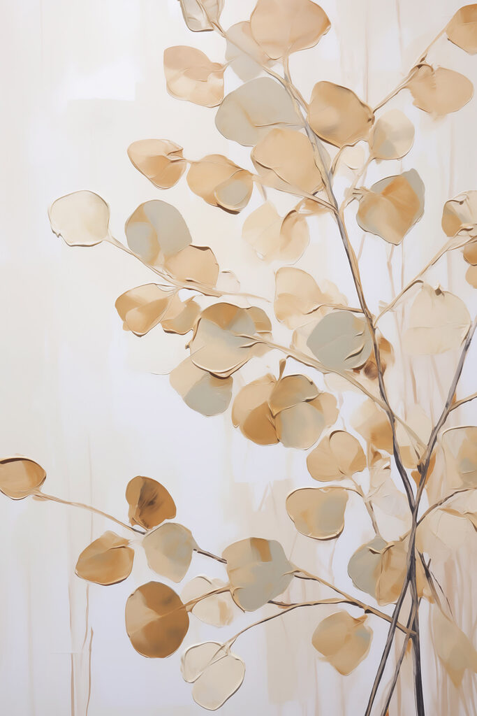 Painting of a branch with leaves