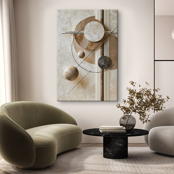 Wall art with circles and lines