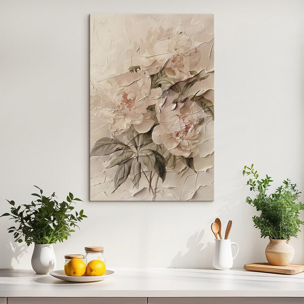 Tableaux Des fleurs aux teintes douces sur une toile délicate