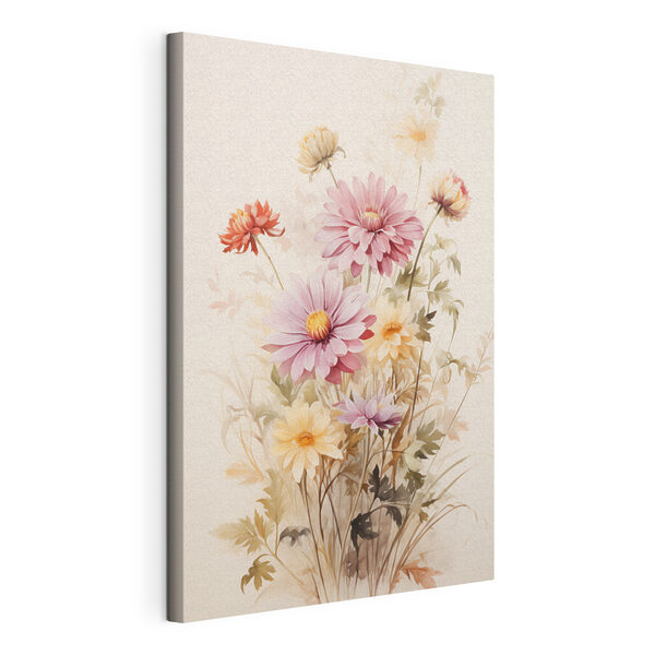 Tableaux Tableaux Peinture représentant des fleurs sur fond blanc (UGS : s45560)