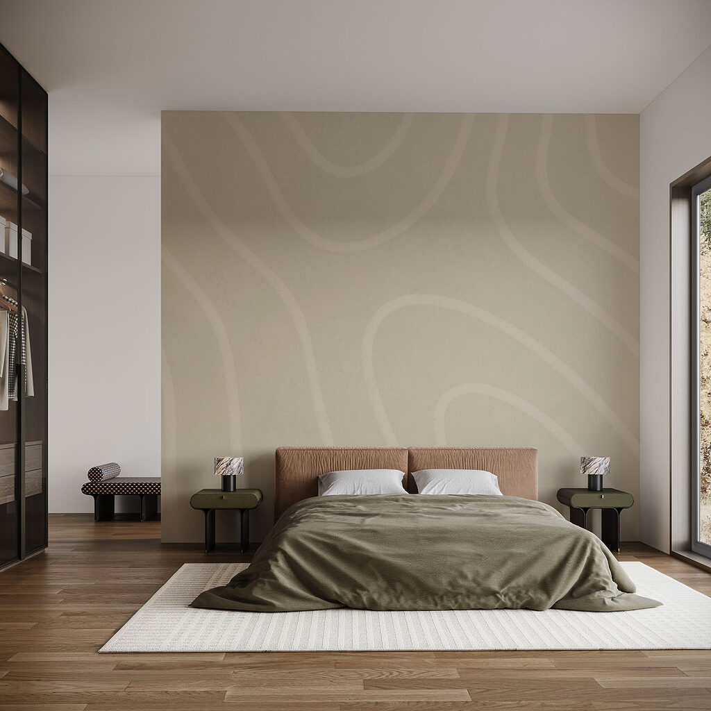 Motif ondulé blanc et beige