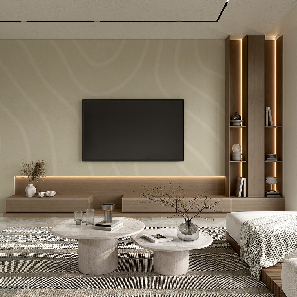 Motif ondulé blanc et beige