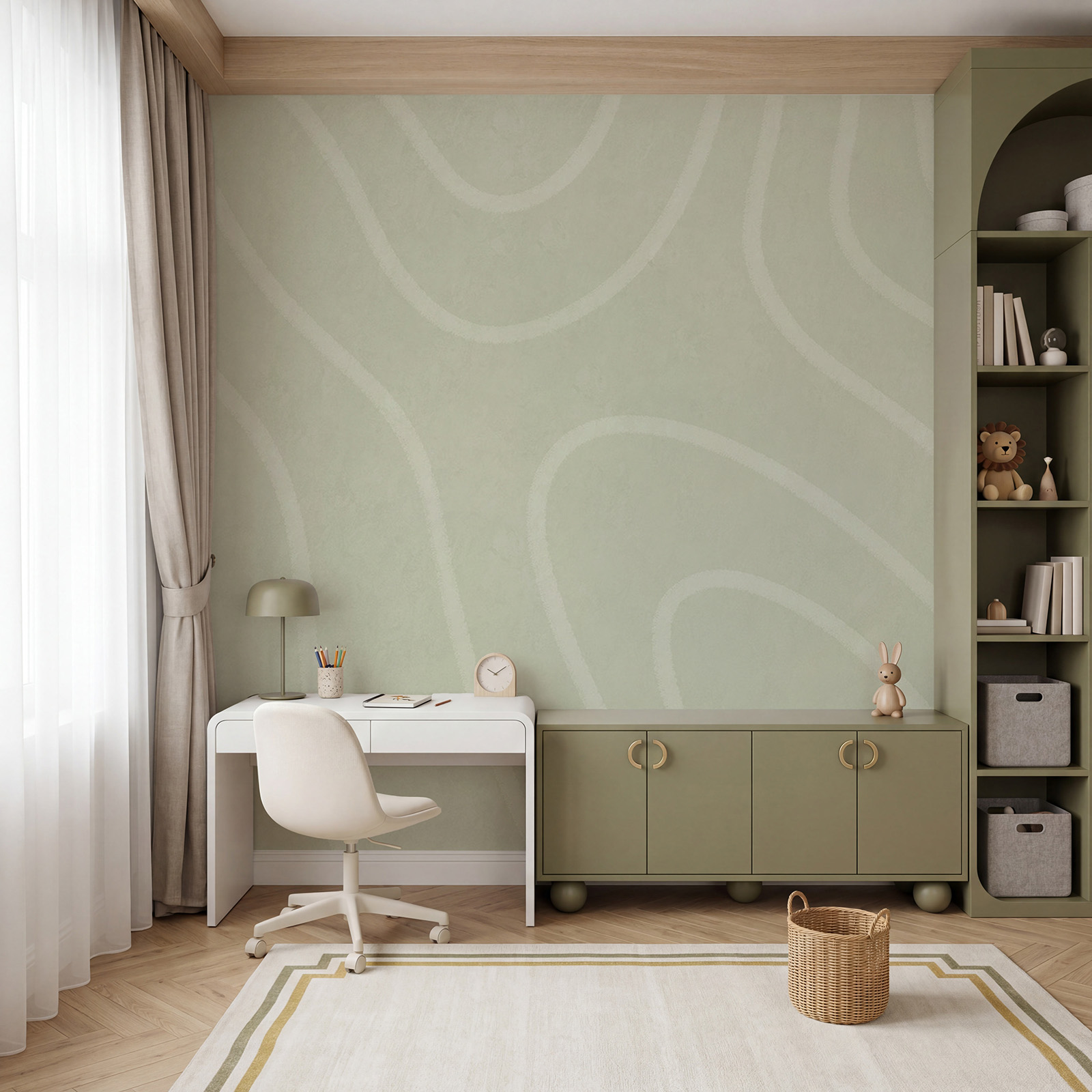 Motif ondulé blanc et gris