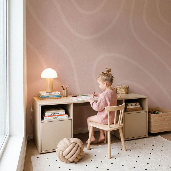 Motif ondulé rose et blanc