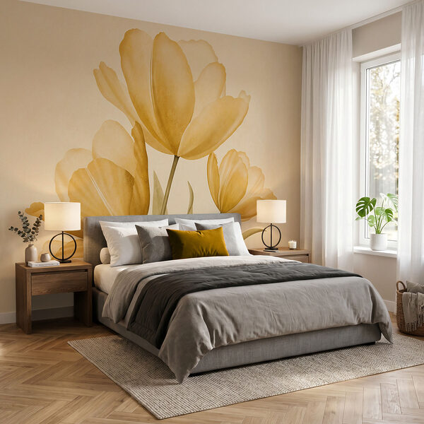 Des fleurs jaunes avec des feuilles vertes