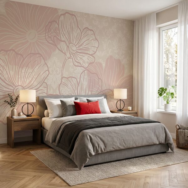 Des fleurs roses sur fond blanc
