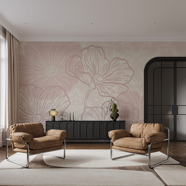Des fleurs roses sur fond blanc