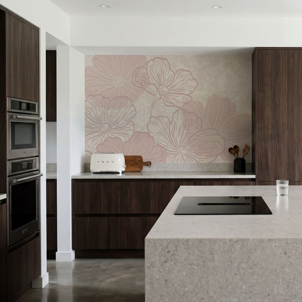 Des fleurs roses sur fond blanc