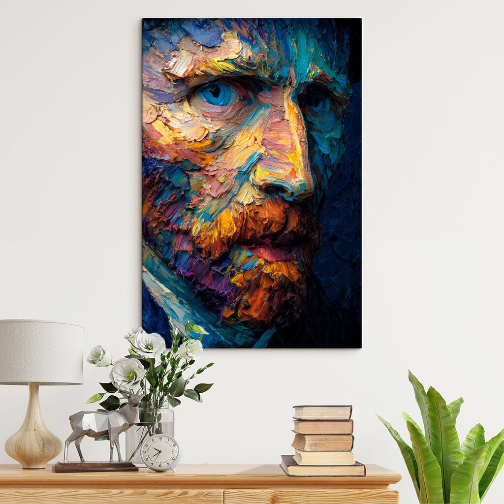 Painting of a man's face Painting of a man's face