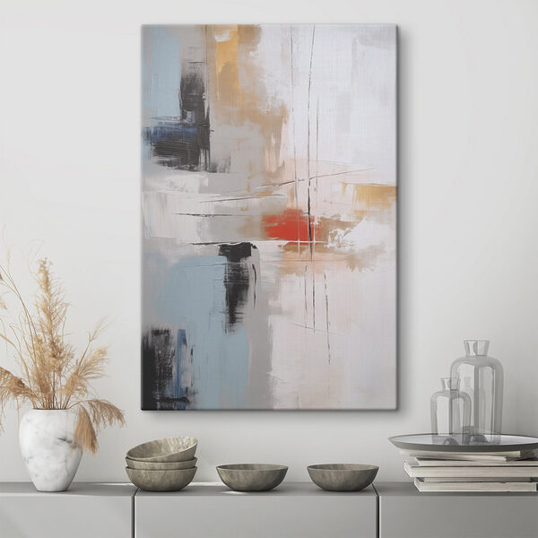 Tableaux Tableaux Peinture d'un mur blanc avec de la peinture noire et rouge (UGS : s45635)